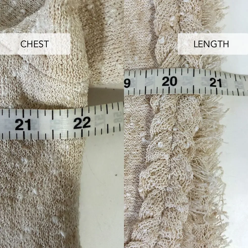 J.CREW Marled Fringe Trim Sweater Lady Cropped Jacket Size L